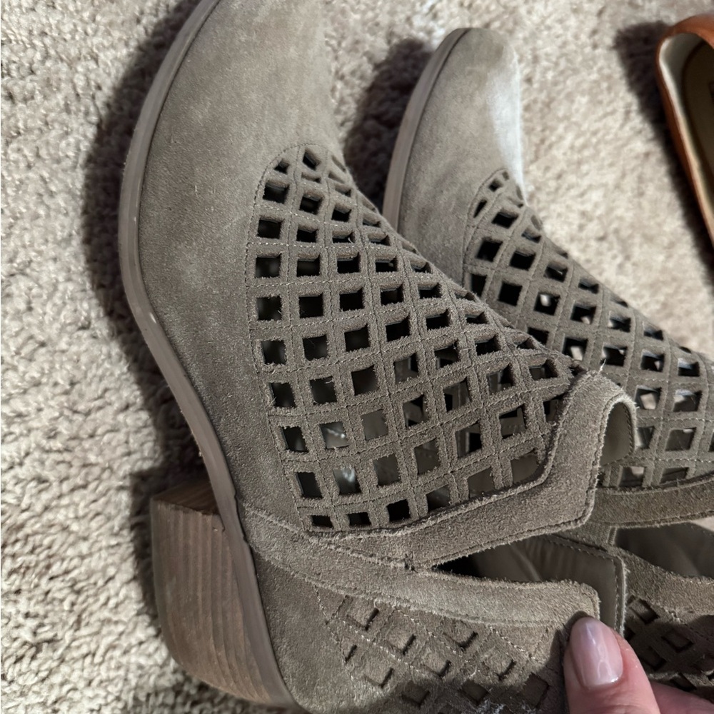 Crown Vintage Taupe Cutout Ankle Booties